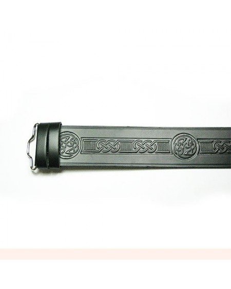 Men's Leather Grained Kilt Belt