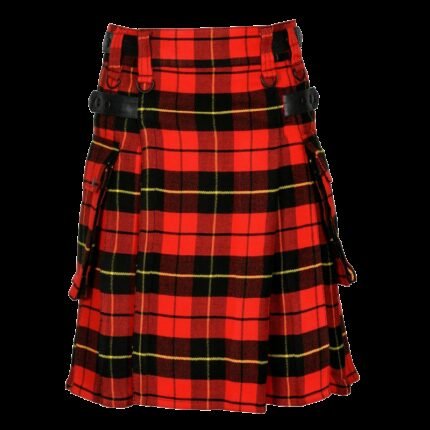 New Wallace Tartan Men's Scottish Tartan Utility Modern Kilt with Pockets