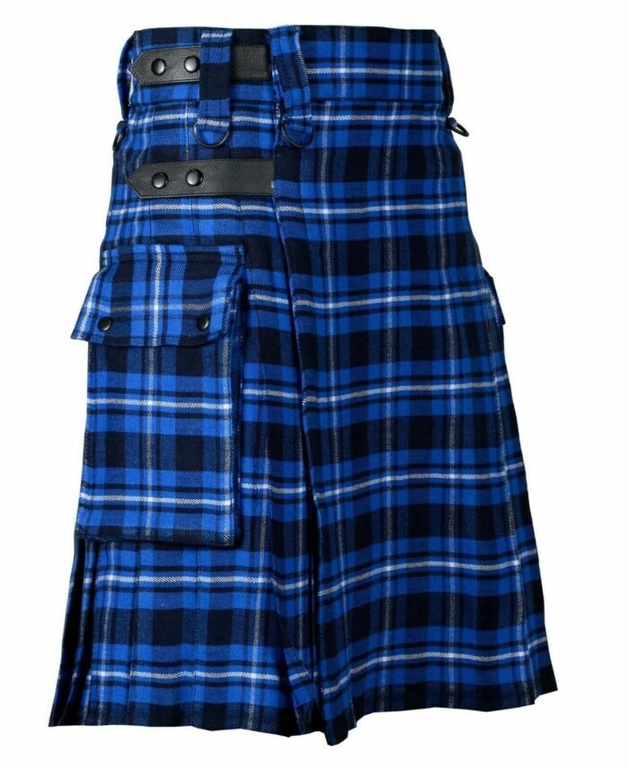 New Scottish American Patriot Tartan Leather Strap Utility Kilt