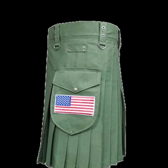 Scottish USA Active Men Fashion Cotton Blue Kilt