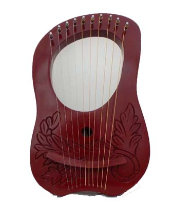 New Lyre Harp Wood 10 Metal String