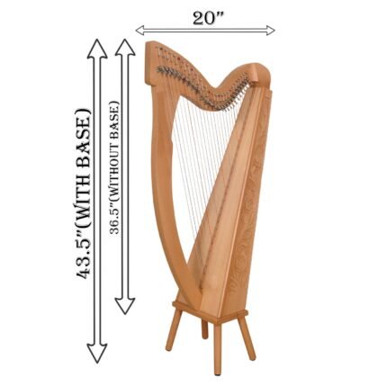 27 String Harp, Celtic Irish AshWood Harp with lever