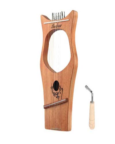 Mahogany Harp 7-string Harp Portable Lyre With Matching Tuning Tools Solid Wood Stringed Musical Instrument Mahogany Harp