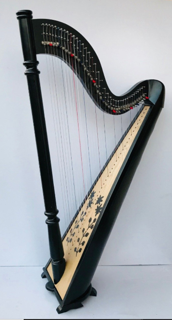 New 38 Strings Harp Therapy Harp Floor Harp with Carry Bag and Tunning Key