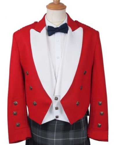 RED Prince Charlie Jacket & white Waistcoat