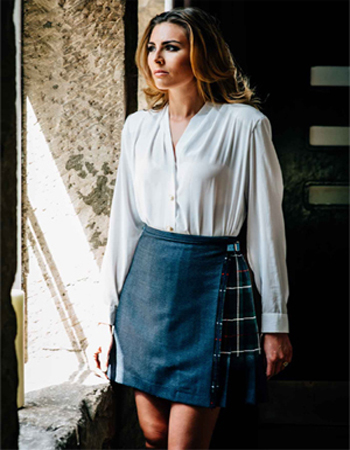 New GREY BLUE MACKENZIE Tartan Kilt