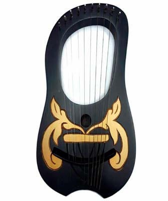 New Lyre Harp Wood 10 Metal Carrying Case +Key