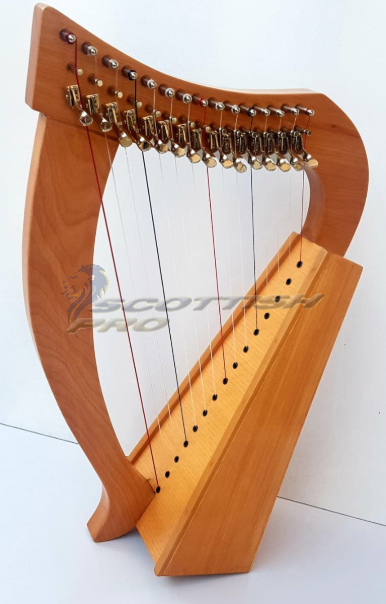 New 15 Strings Baby Harp Mini Harp With Carry Bag Tuning Key and Extra String Set