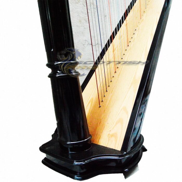 34 string harp with semitone levers in black Solid Wood Harp