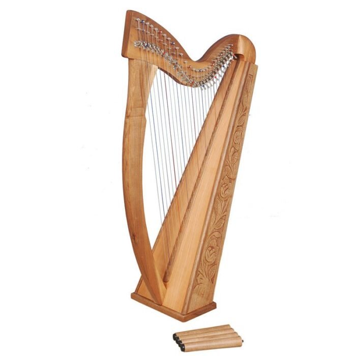 27 String Harp, Celtic Irish AshWood Harp with lever