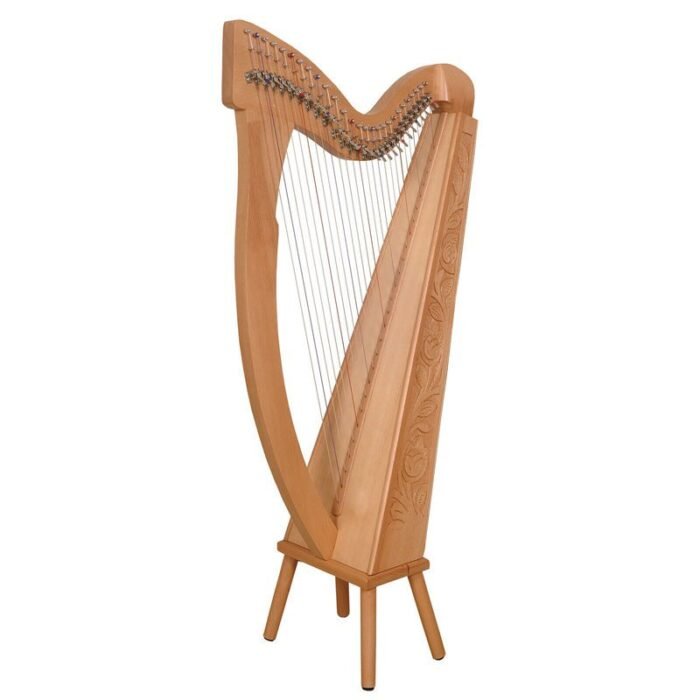 27 String Harp, Celtic Irish AshWood Harp with lever