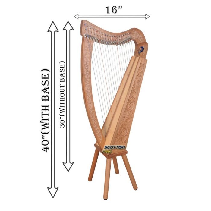 New 19 String Lever Harp Celtic Harp Irish Style Harp With Bag and Tuning Key