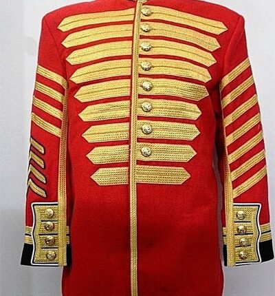 British Grenadier Guards Drum Major Tunic. Red Blazer Wool. Gold Braid/Buttons